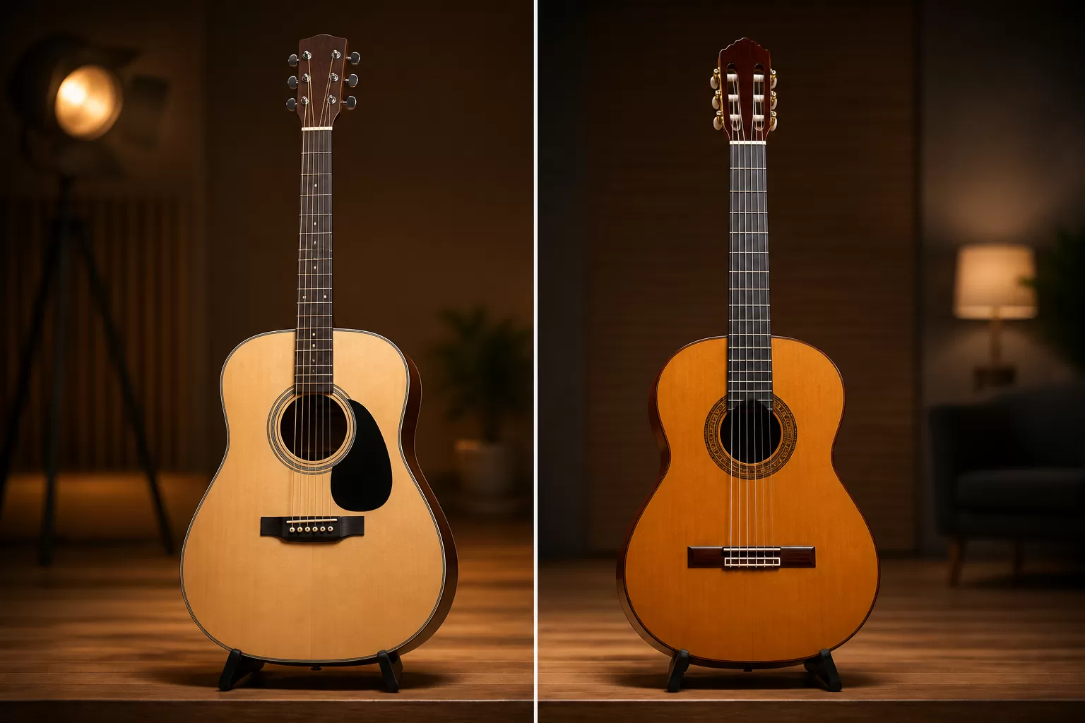Kuo skiriasi akustinė gitara nuo klasikinės