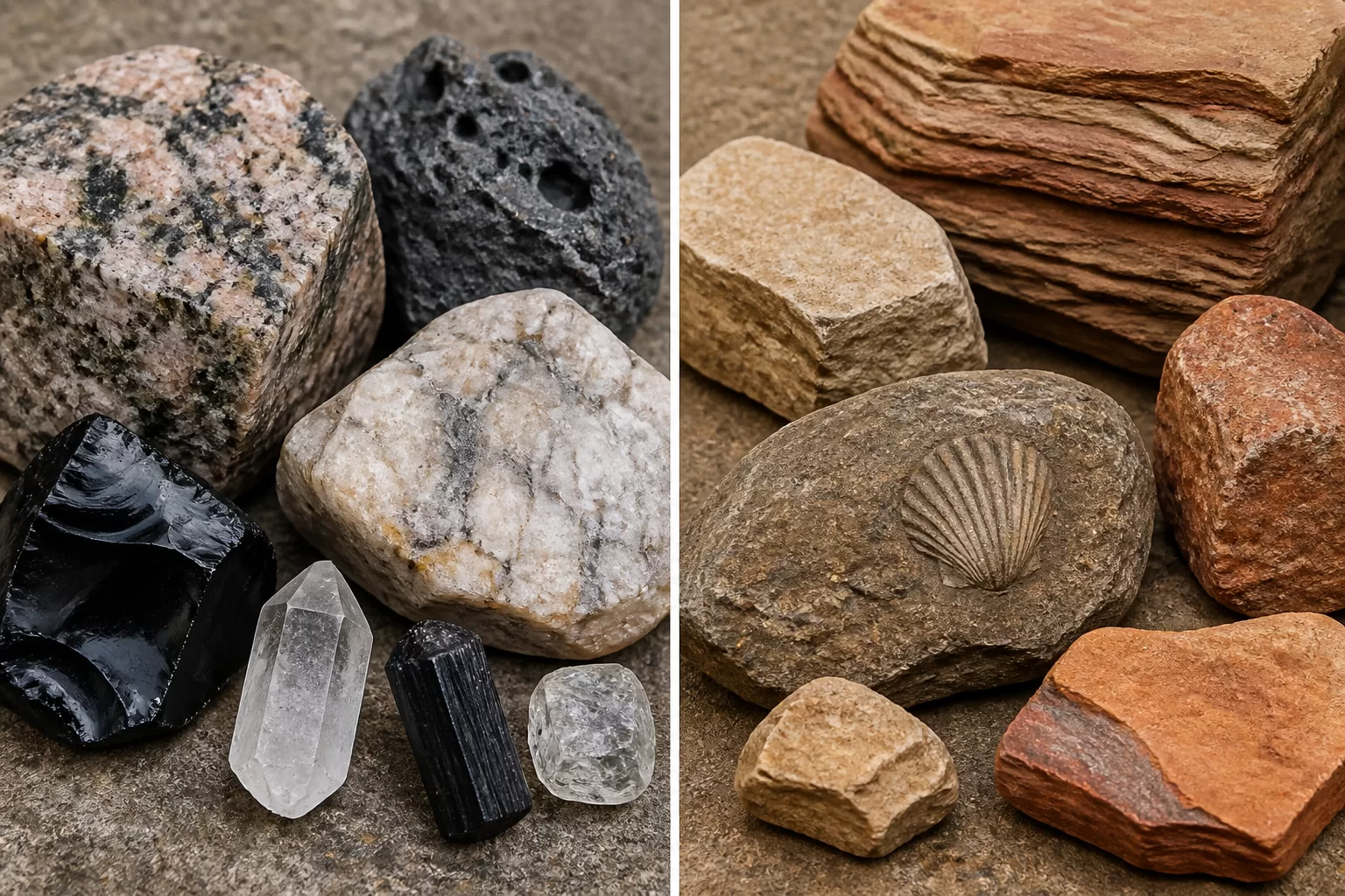 Kuo skiriasi uoliena nuo mineralo