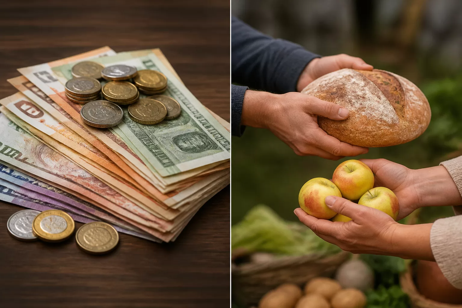 Kuo skiriasi piniginiai mainai nuo barterinių mainų