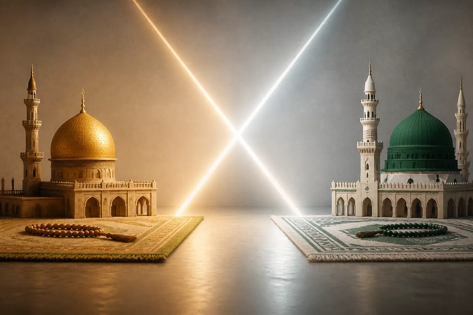 Kuo skiriasi šiitai nuo sunitų – islamo atšakų palyginimo iliustracija